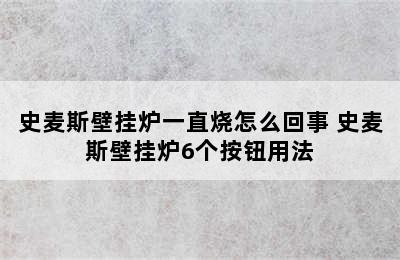 史麦斯壁挂炉一直烧怎么回事 史麦斯壁挂炉6个按钮用法